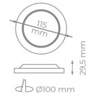 Downlight LED Redondo 7W IP54, corte 100mm